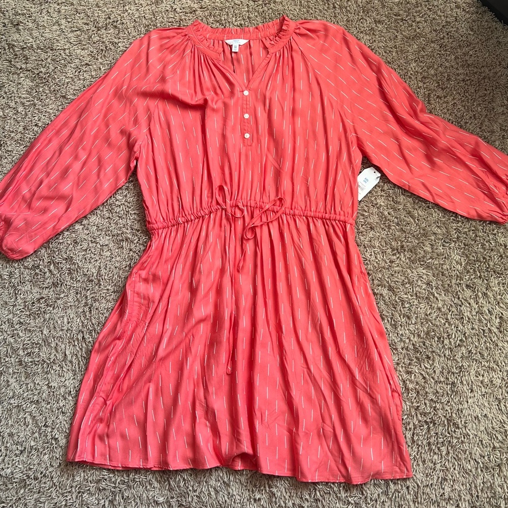 Time and Tru Women’s Plus Size Ruffle Neck Mini Dress Size: XXL (20)